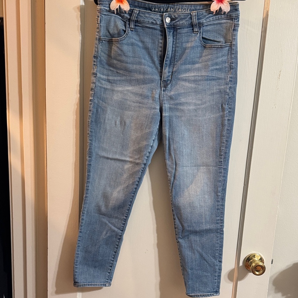 American Eagle Outfitters Women's Light Blue Skinny Jeans